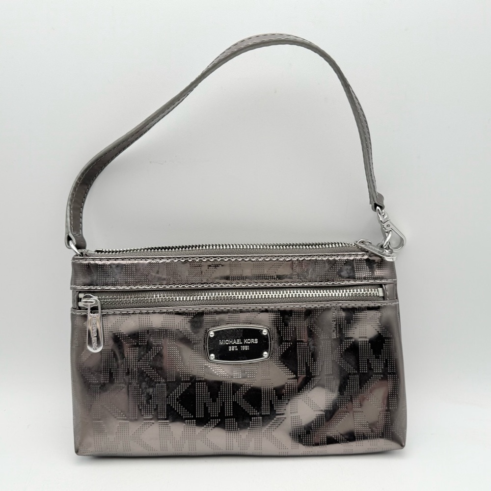 Michael Kors Rose Gold Metallic MK Mini Shoulder Bag Purse